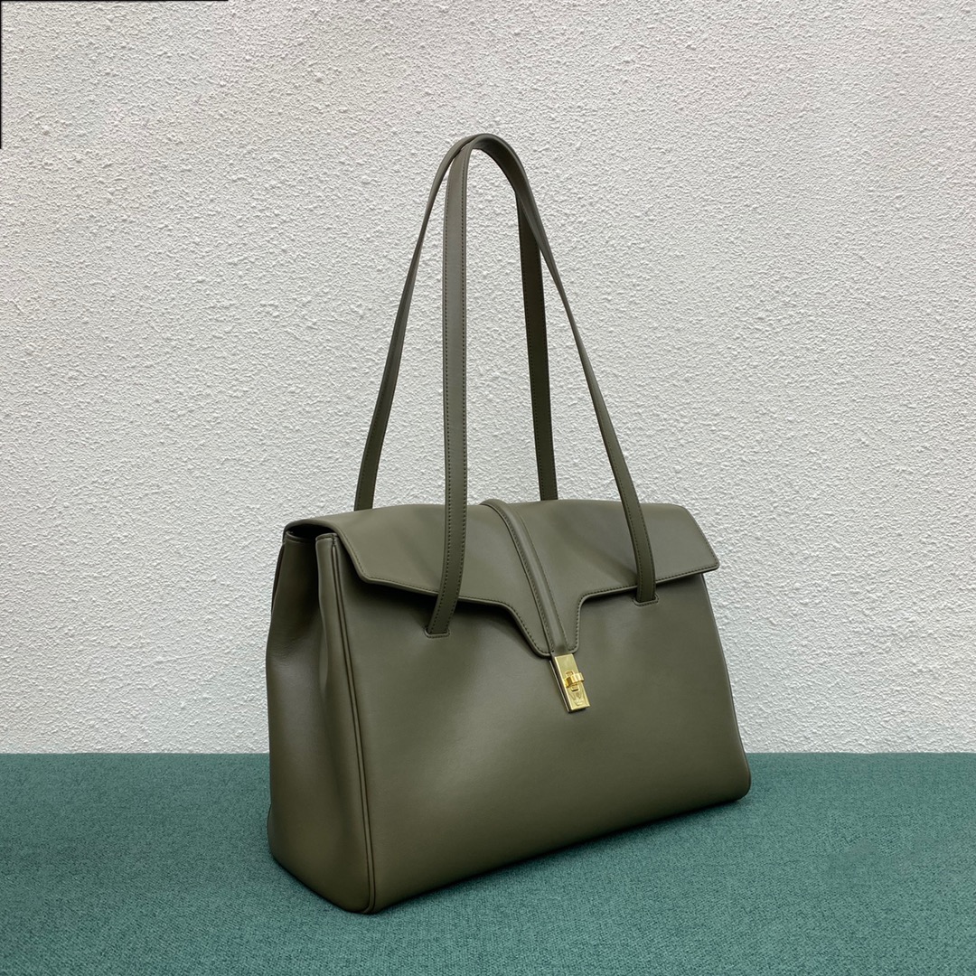 Celine Large Soft 16 Smooth Calfskin Handbag Shoulder Bag Green 194043